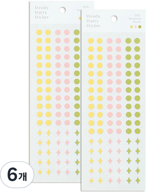 페이퍼리안 스테디 스태리 스티커 3p, 위크앤드 피크닉, 6개
