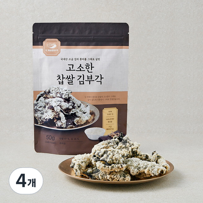 오가네 고소한 찹쌀 김부각, 4개, 50g