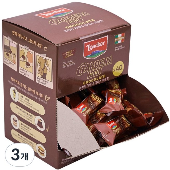 로아커 가데나 미니 초콜릿, 340g, 3개
