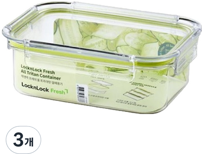 락앤락 올트라이탄 밀폐용기, 3개, 910ml