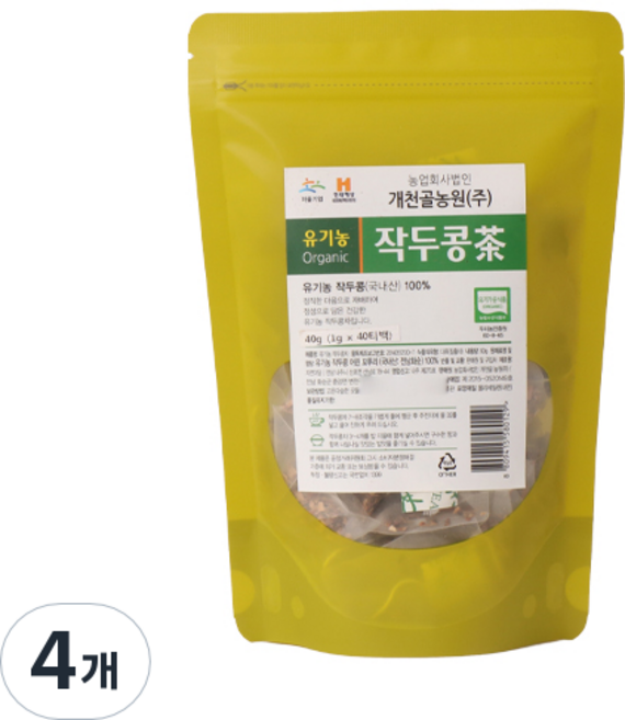 개천골농원 유기농 작두콩차 티백, 1g, 40개입, 4개