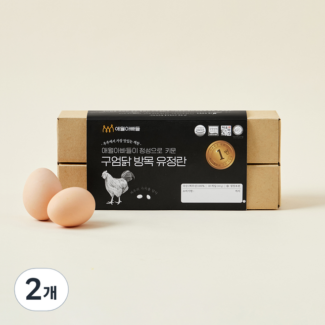 애월아빠들 무항생제 인증 구엄닭 방목 유정란 380g, 2개, 10구