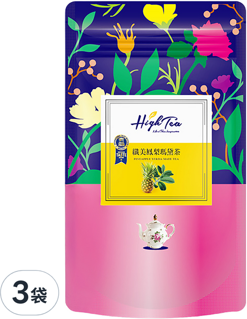 High Tea 伂橙 纖美鳳梨瑪黛茶, 2.5g, 12包, 3袋
