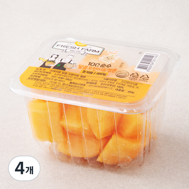 프레쉬팜 달콤 오렌지듀 멜론, 4개, 450g