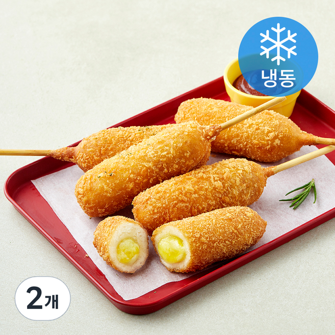 메모 모짜치즈 핫도그 (냉동), 80g, 2개, 8개입