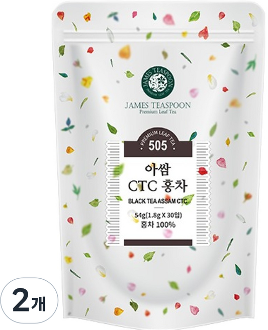 제임스티스푼 아쌈 CTC 홍차, 2개, 30개입, 1.8g