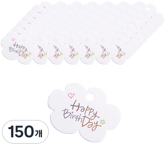 아이엔피 해피버스데이 구름모양 데코택, 화이트, 150개