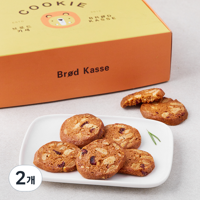 브로드카세 크렌베리 마카데미아 쿠키, 180g, 1개입, 2개
