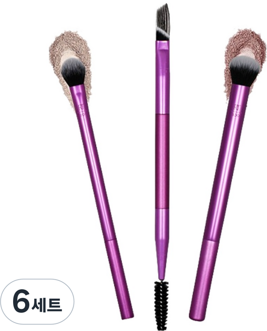 리얼테크닉스 아이 섀이드 블렌드 브러쉬 3종 세트, 혼합색상, 6세트