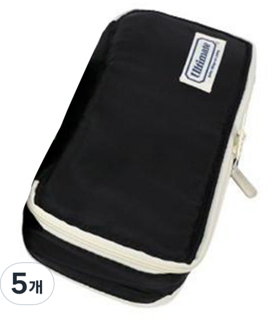 morning glory 新 收納大魔王 絨毛筆袋 ver 3, 5個, 黑色