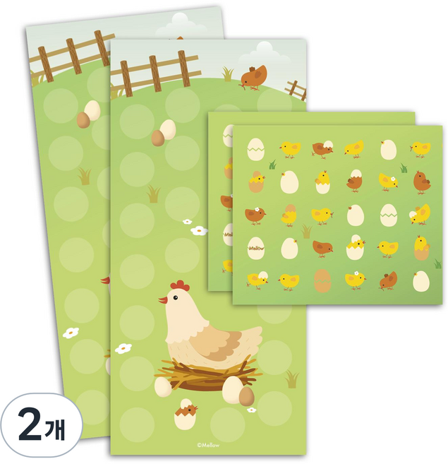 멜로우 엄마꼬꼬 칭찬스티커, 혼합 색상, 2개