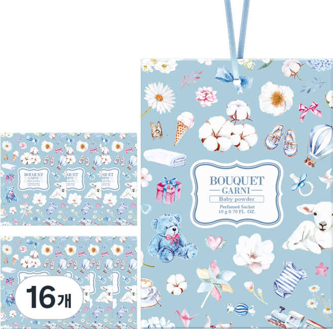 부케가르니 퍼퓸드 샤쉐 옷장방향제, 10g, 16개, 베이비파우더