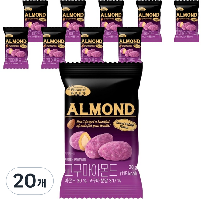 Dailynut 地瓜杏仁, 20個, 20g