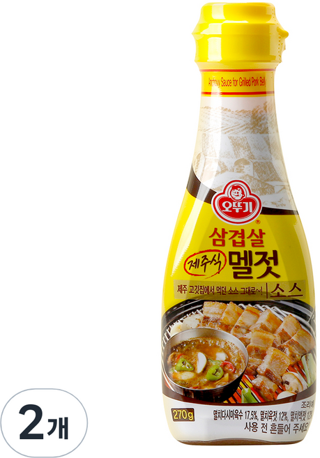 오뚜기 삼겹살 제주식 멜젓 소스, 270g, 2개