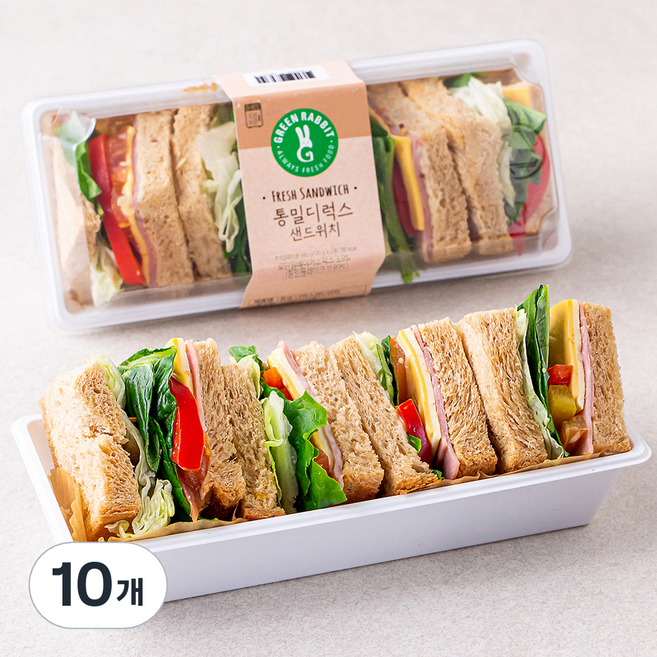그린래빗 통밀 디럭스 샌드위치, 170g, 10개