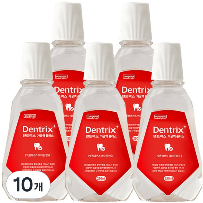 덴트릭스 가글액 플러스 구강청결제, 250ml, 10개