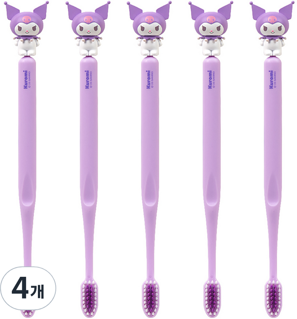 아텍스 산리오캐릭터즈 피규어 칫솔, 쿠로미, 5개입, 4개