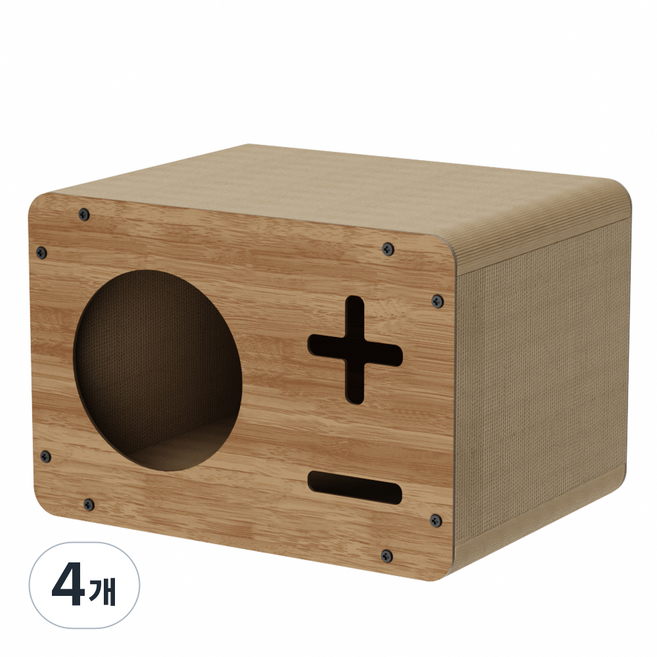 루어캣 고양이 마호가니 숨숨집 더하기빼기 스크레쳐, 네츄럴우드, 4개