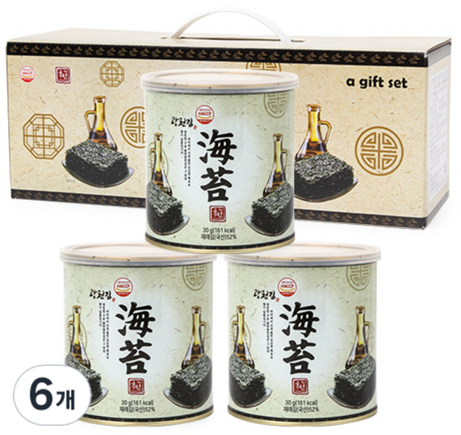 더국민 광천 재래맛김 선물세트 30g, 6개