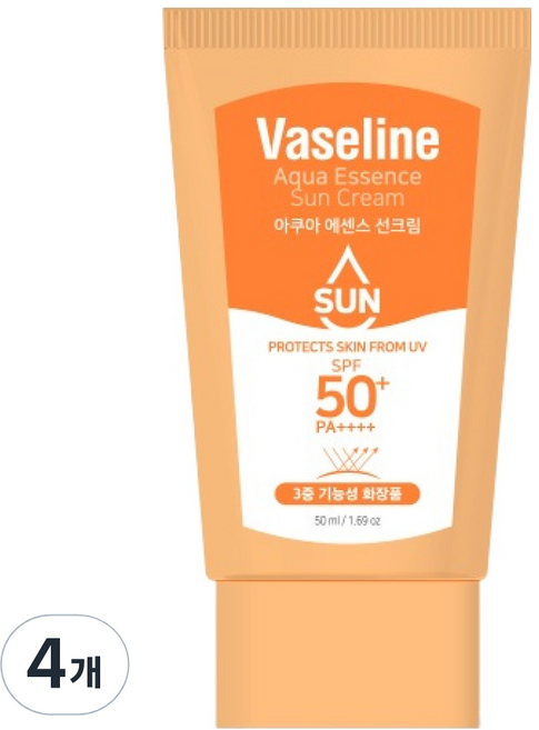 시투와이 바세린 아쿠아 에센스 선크림 SPF50+ PA++++, 4개, 50ml