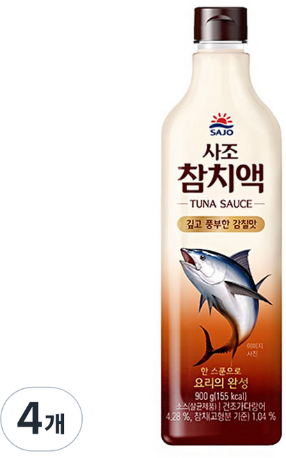 사조 참치액, 900g, 4개