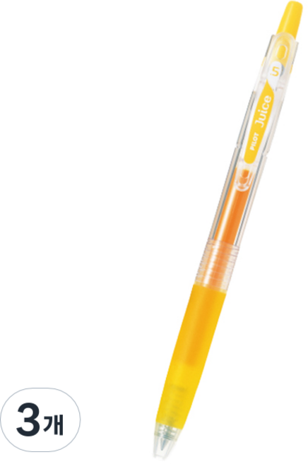 파이롯트 중성펜 쥬스 0.5mm, 옐로우, 3개