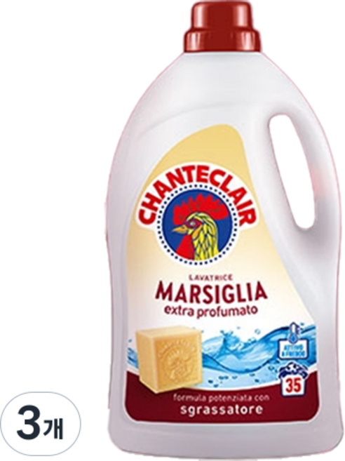 샹떼클레어 세탁세제 마르실리아, 1.575L, 3개