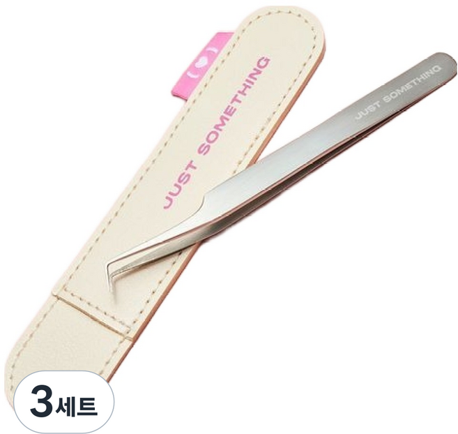 저스트썸띵 핀 포인트 트위저 + 파우치 세트, 3세트, 회색(트위저)