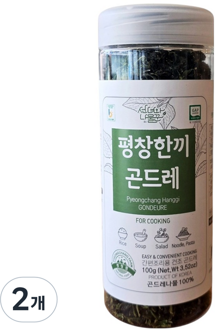 선녀와나물꾼 평창한끼 곤드레 병타입, 2개, 100g