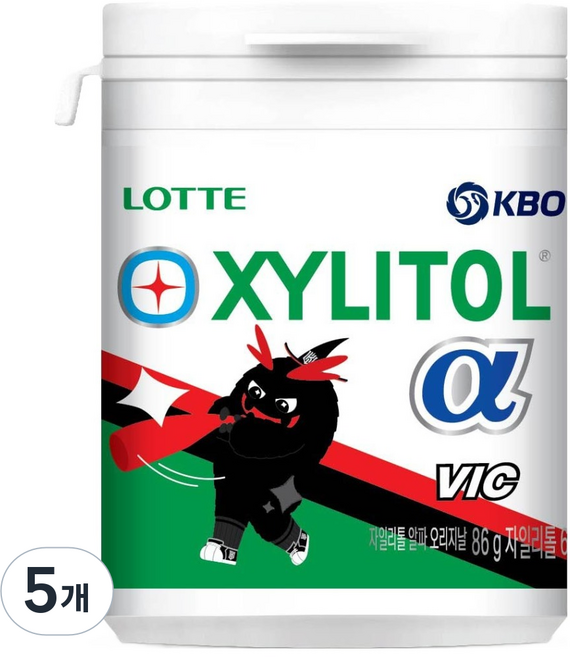 XYLITOL KBO Alpha 原味口香糖 KT Wiz, 86g, 5個