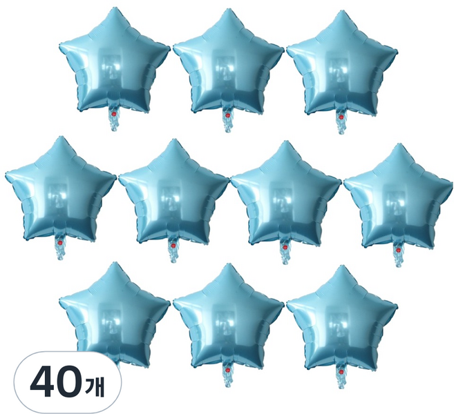 코히모 별모양 은박 파티 풍선 45cm 5W0398, 40개, 블루