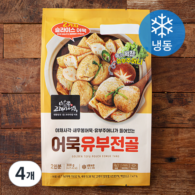 고래사어묵 어묵유부전골 2인분 (냉동), 308g, 4개