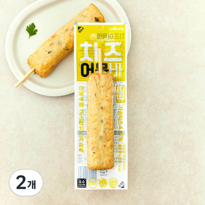 효성어묵 치즈어묵바, 80g, 2개