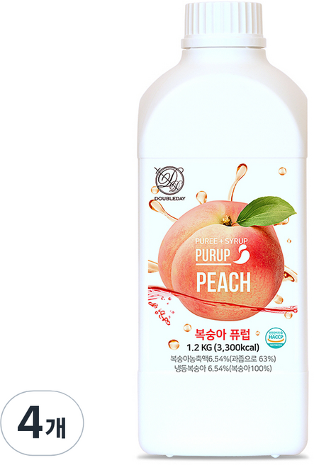 더블데이 복숭아 퓨럽, 1.2kg, 4개
