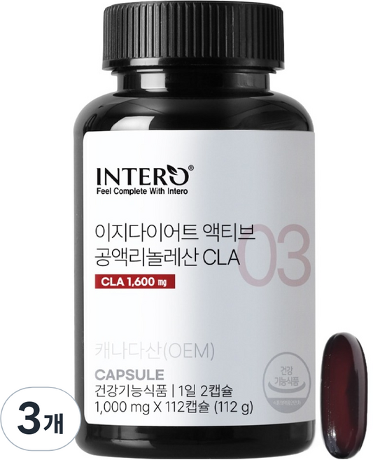 인테로 이지다이어트 액티브 공액리놀레산 CLA 112g, 112정, 3개