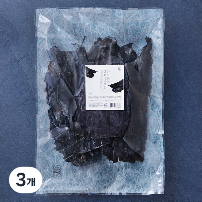 주일 완도 명품 다시마 뿌리, 3개, 500g