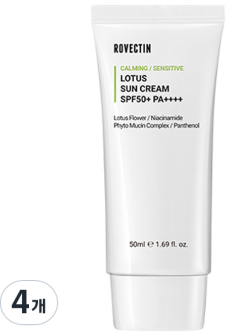 로벡틴 카밍 연꽃수 선크림 SPF50+ PA++++, 50ml, 4개