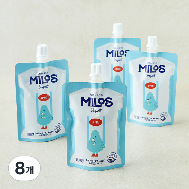 밀로스 요거트 플레인, 8개, 1개입, 85ml