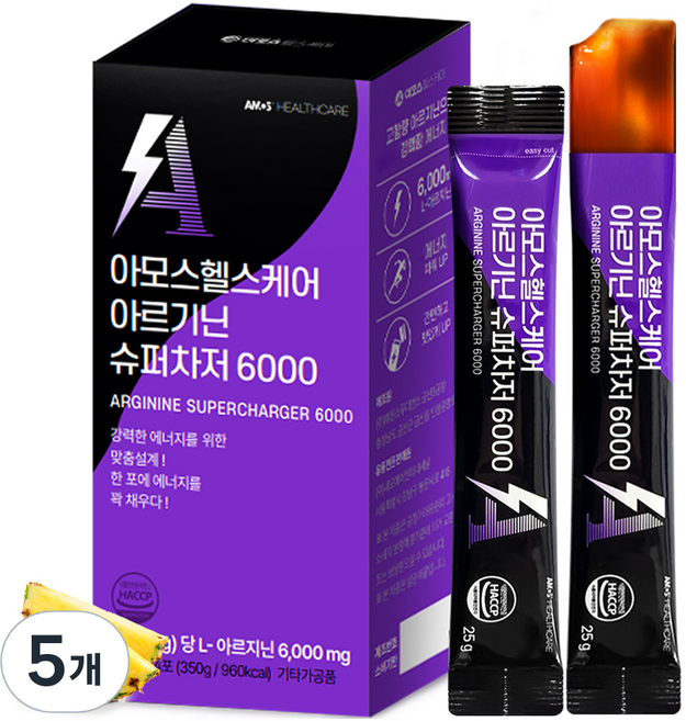 아모스 아르기닌 슈퍼차저 6000, 5개, 14회분