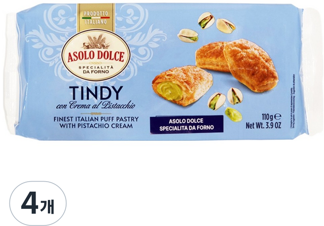 아쏠로돌체 틴디 피스타치오크림, 110g, 4개