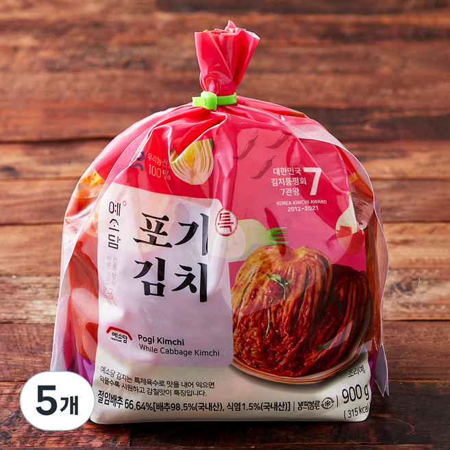 예소담 특포기 김치, 900g, 5개