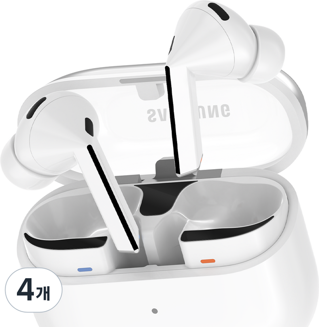 요거 메탈 갤럭시 버즈 철가루 방지 스티커, 블랙, 4개, 갤럭시 버즈3 프로