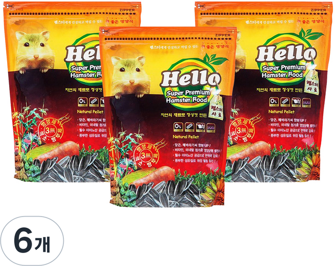 헬로 햄스터 사료, 1.1kg, 6개
