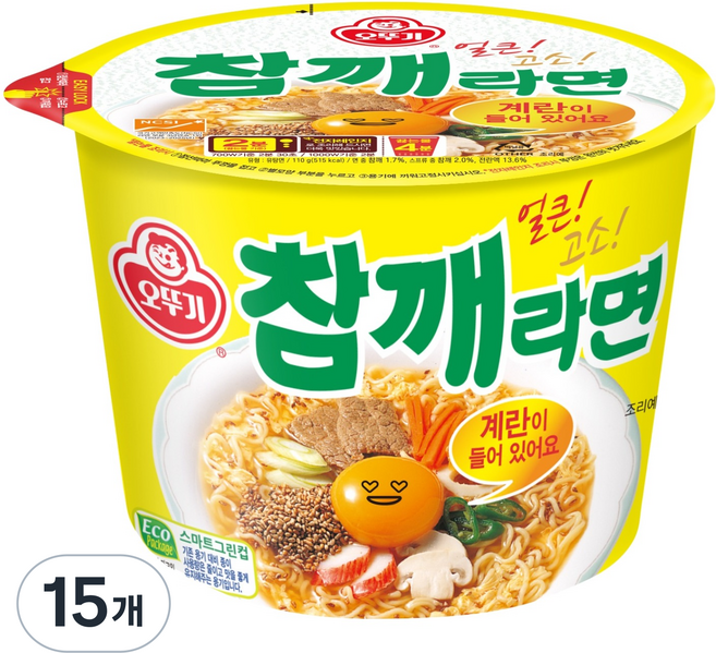 오뚜기 참깨라면 컵 110g, 15개
