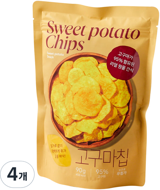 Modern House 酥脆黃地瓜片, 90g, 4包