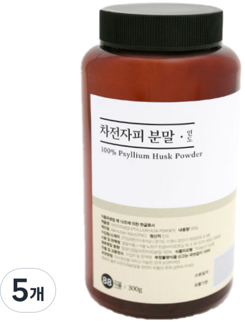 PallPall食品 車前子殼 車前草 粉末, 300g, 5個