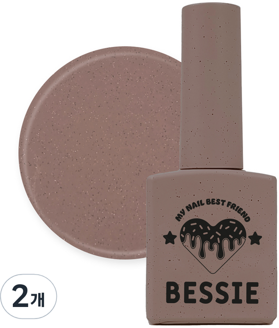 BESSIE 글리터젤 스위트샵 컬러 젤네일, GL54 얼그레이 마들렌, 11ml, 2개