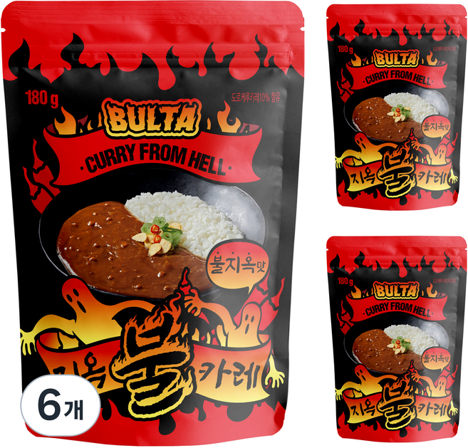 태원식품 불타 지옥불카레 불지옥맛, 180g, 6개