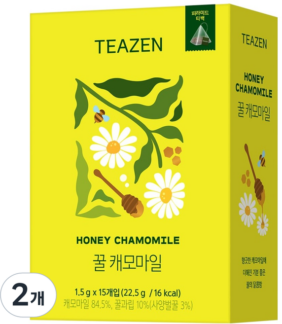 티젠 꿀 캐모마일 삼각티백, 1.5g, 15개입, 2개