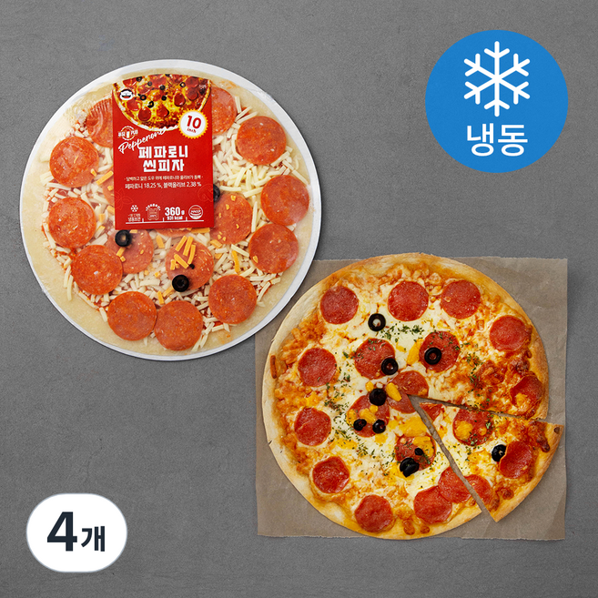 푸딩팩토리 페파로니 씬피자 10 (냉동), 360g, 1개입, 4개